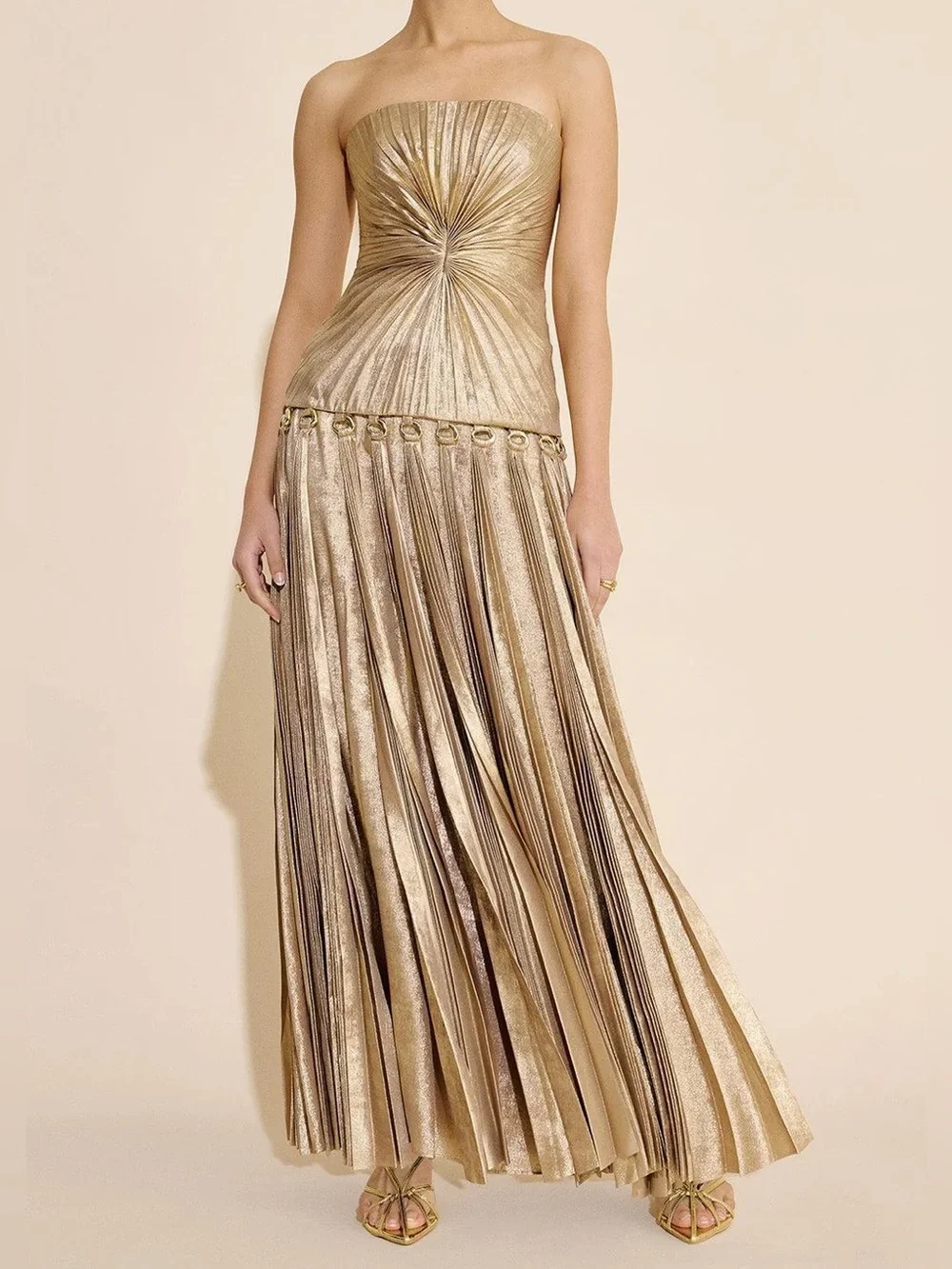 Acler Fintry Maxi Gold Dress - Picture 2 of 9